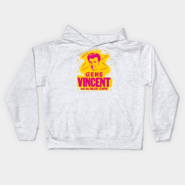 Gene Vincent Kids Hoodie by HAPPY TRIP PRESS